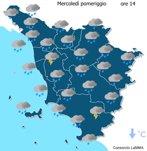Previsioni meteo Toscana - Oggi - Pomeriggio