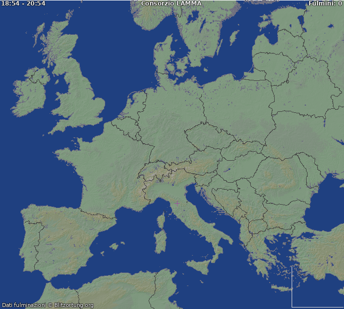 Lightning map Europa -